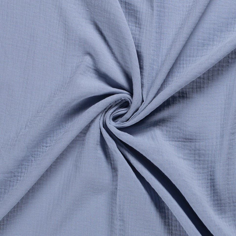 Tissu Double Gaze - Water Blue