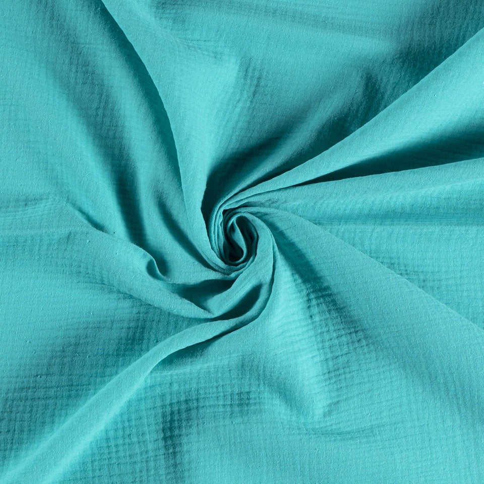 Tissu Double Gaze - Aqua