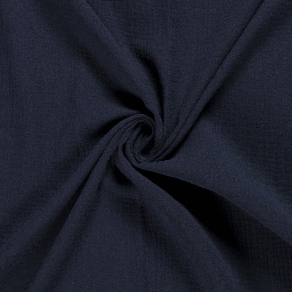 Tissu Double Gaze - Navy