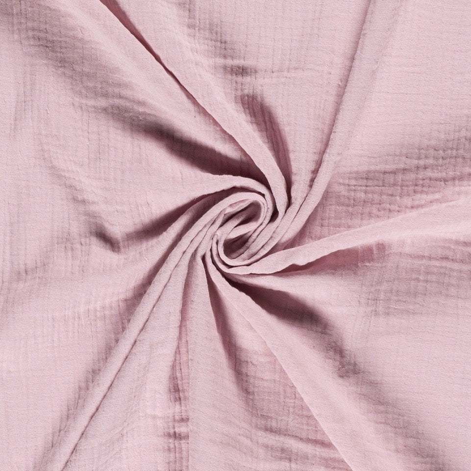 Tissu Double Gaze - Rose Smoke