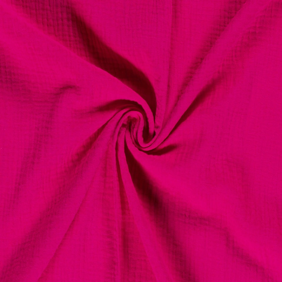 Tissu Double Gaze - Fuchsia