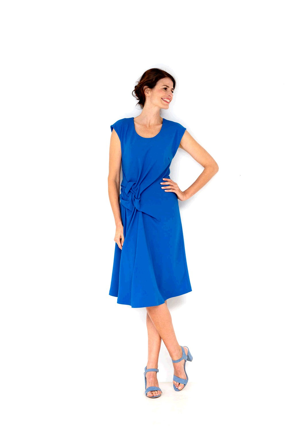 Tissu Crêpe Polyester Viscose Elasthanne - Royal Blue