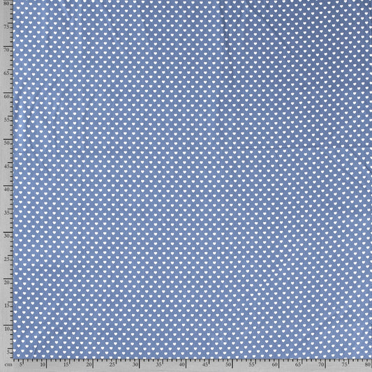 Tissu Popeline Coton Imprimé Cœur - 006