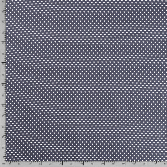 Tissu Popeline Coton Imprimé Cœur - 007