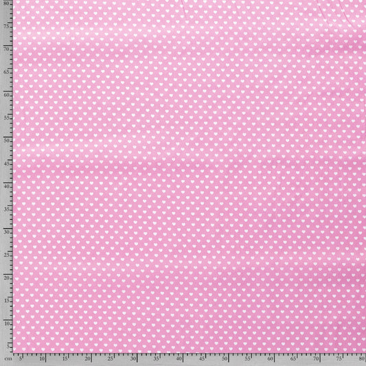 Tissu Popeline Coton Imprimé Cœur - 011