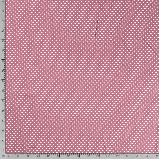 Tissu Popeline Coton Imprimé Cœur - 014