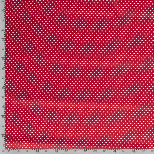 Tissu Popeline Coton Imprimé Cœur - 015