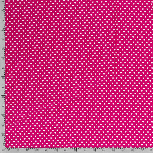Tissu Popeline Coton Imprimé Cœur - 017