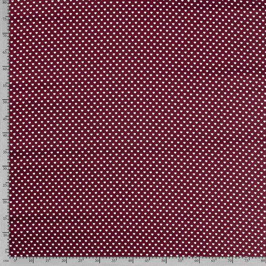 Tissu Popeline Coton Imprimé Cœur - 018