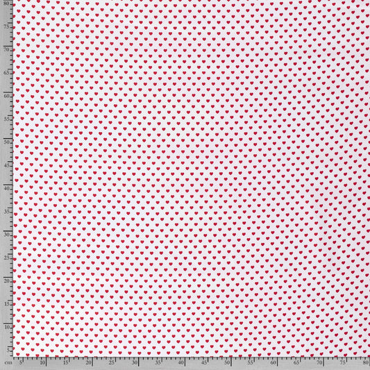 Tissu Popeline Coton Imprimé Cœur - 050
