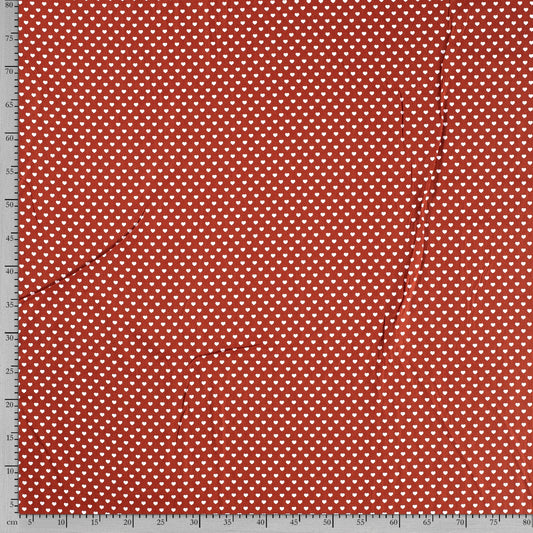 Tissu Popeline Coton Imprimé Cœur - 056