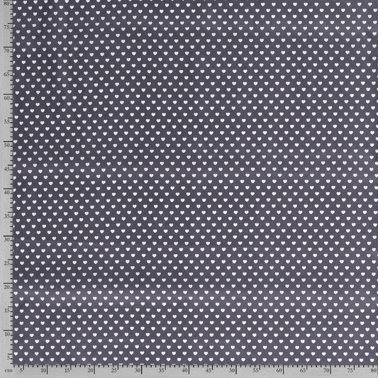Tissu Popeline Coton Imprimé Cœur - 068