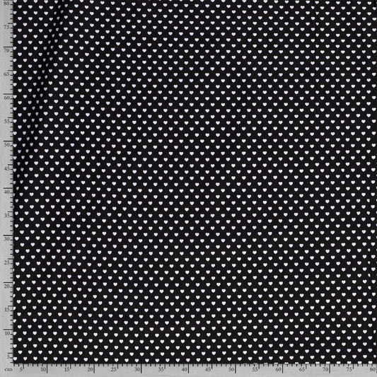Tissu Popeline Coton Imprimé Cœur - 069