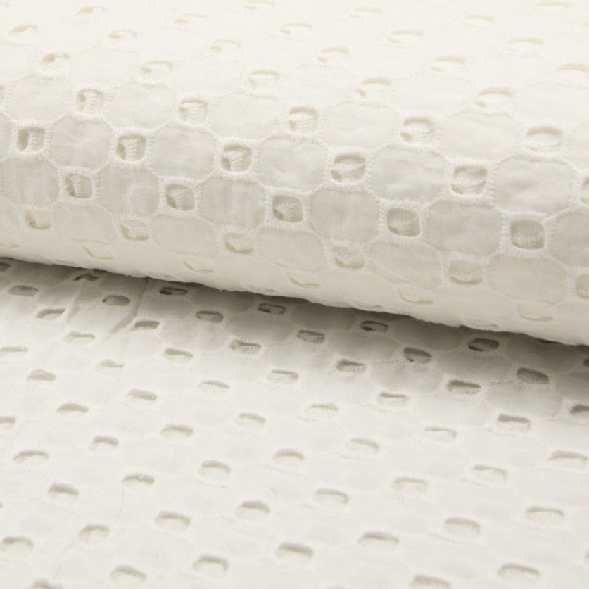 Tissu Borderie Anglaise - Ivory 851