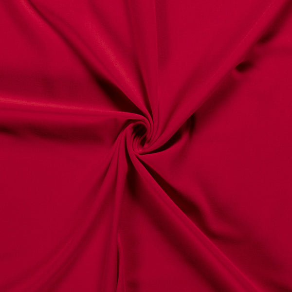 Tissu Crêpe Polyester Viscose Elasthanne - Red