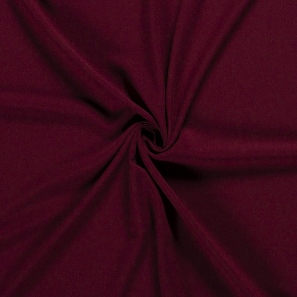 Tissu Crêpe Polyester Viscose Elasthanne - Burgundy