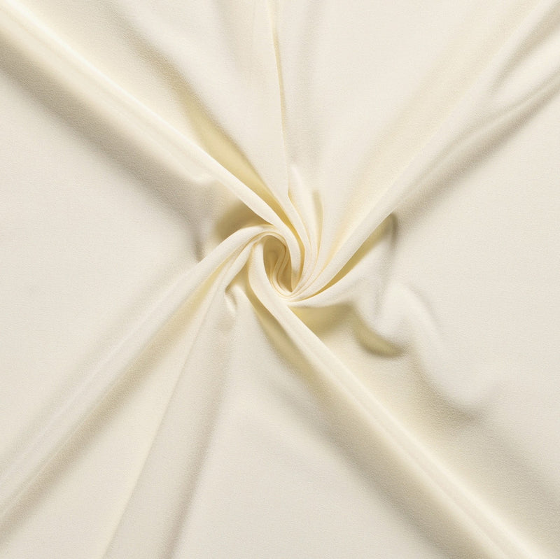 Tissu Crêpe Polyester Viscose Elasthanne - Ivory