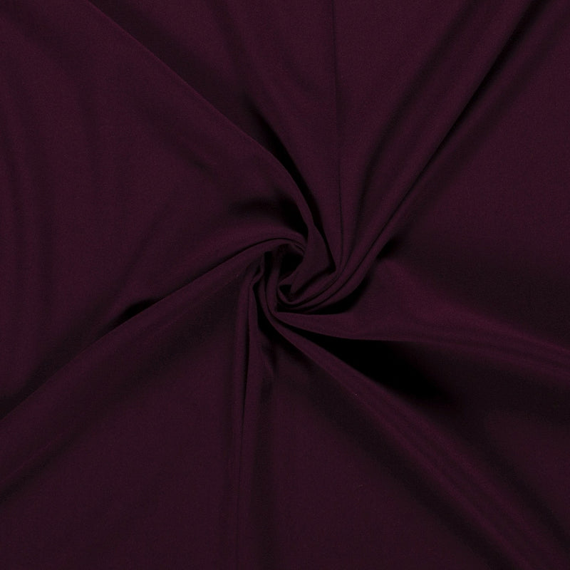 Tissu Crêpe Polyester Viscose Elasthanne - Dark Burgundy