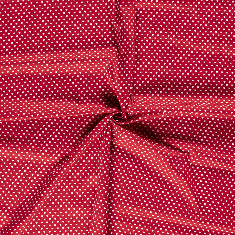Tissu Popeline Coton Imprimé Cœur - 015
