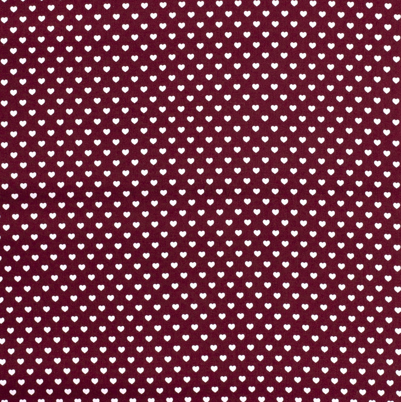 Tissu Popeline Coton Imprimé Cœur - 018