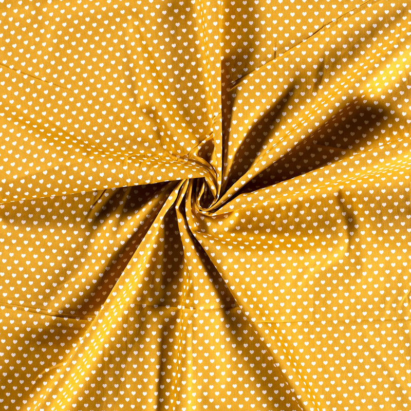 Tissu Popeline Coton Imprimé Cœur - 034