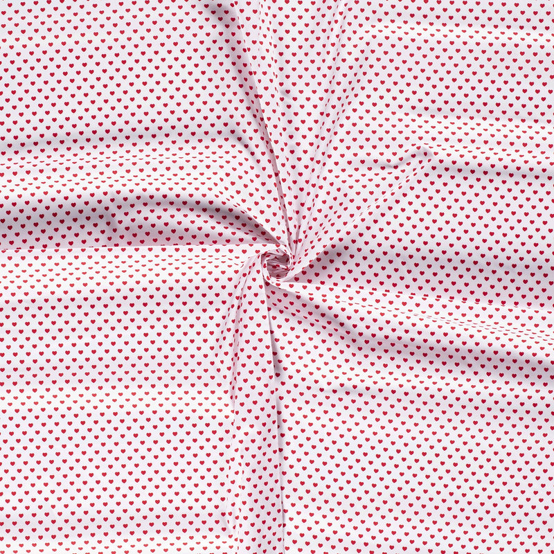 Tissu Popeline Coton Imprimé Cœur - 050