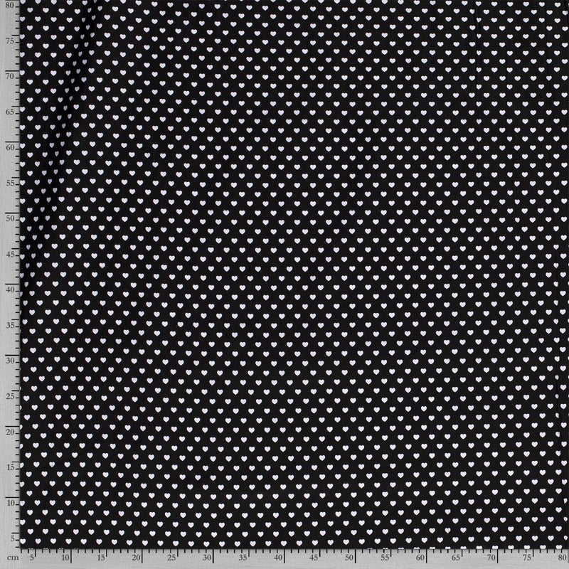Tissu Popeline Coton Imprimé Cœur - 069