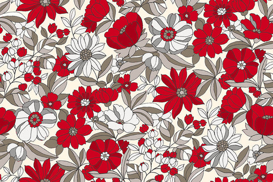 Tissu Coton Imprimé Motif Fleurs Apolline - 001