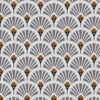 Tissu Coton Imprimé Arty Evantails Dorés - 003