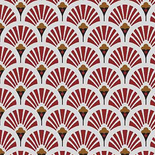Tissu Coton Imprimé Arty Evantails Dorés - 004