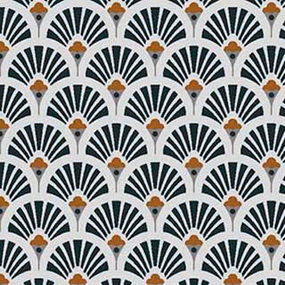 Tissu Coton Imprimé Arty Evantails Dorés - 008