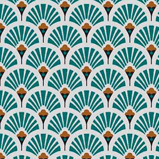 Tissu Coton Imprimé Arty Evantails Dorés - 009