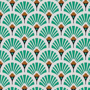 Tissu Coton Imprimé Arty Evantails Dorés - 010