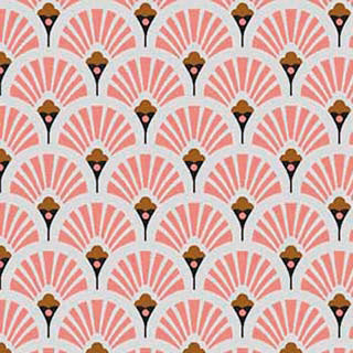 Tissu Coton Imprimé Arty Evantails Dorés - 011