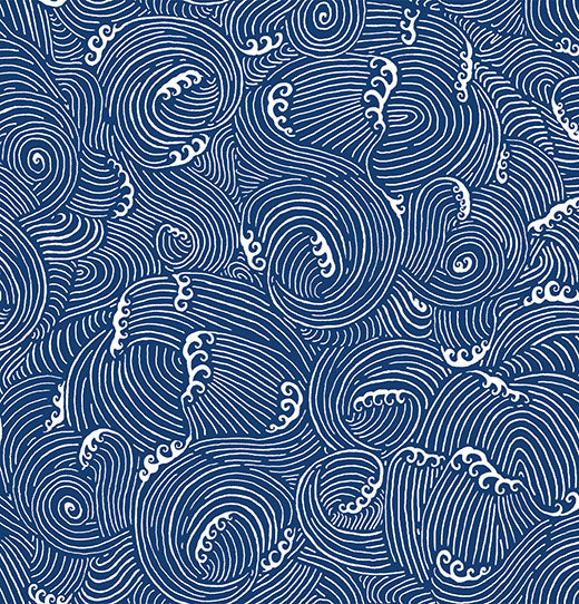 Tissu Coton Imprimé Japonais Motif Kanagawa - 001