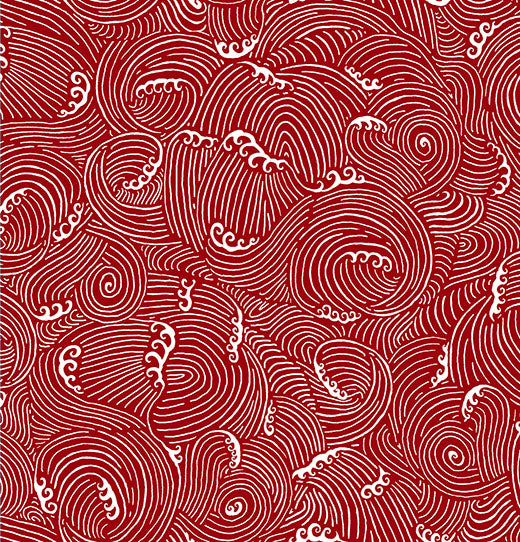 Tissu Coton Imprimé Japonais Motif Kanagawa - 002
