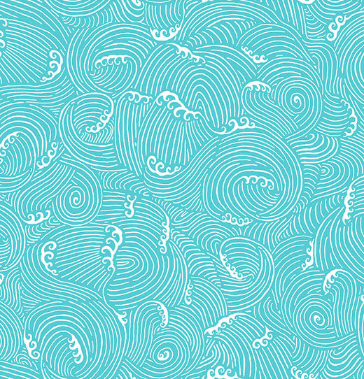 Tissu Coton Imprimé Japonais Motif Kanagawa - 004