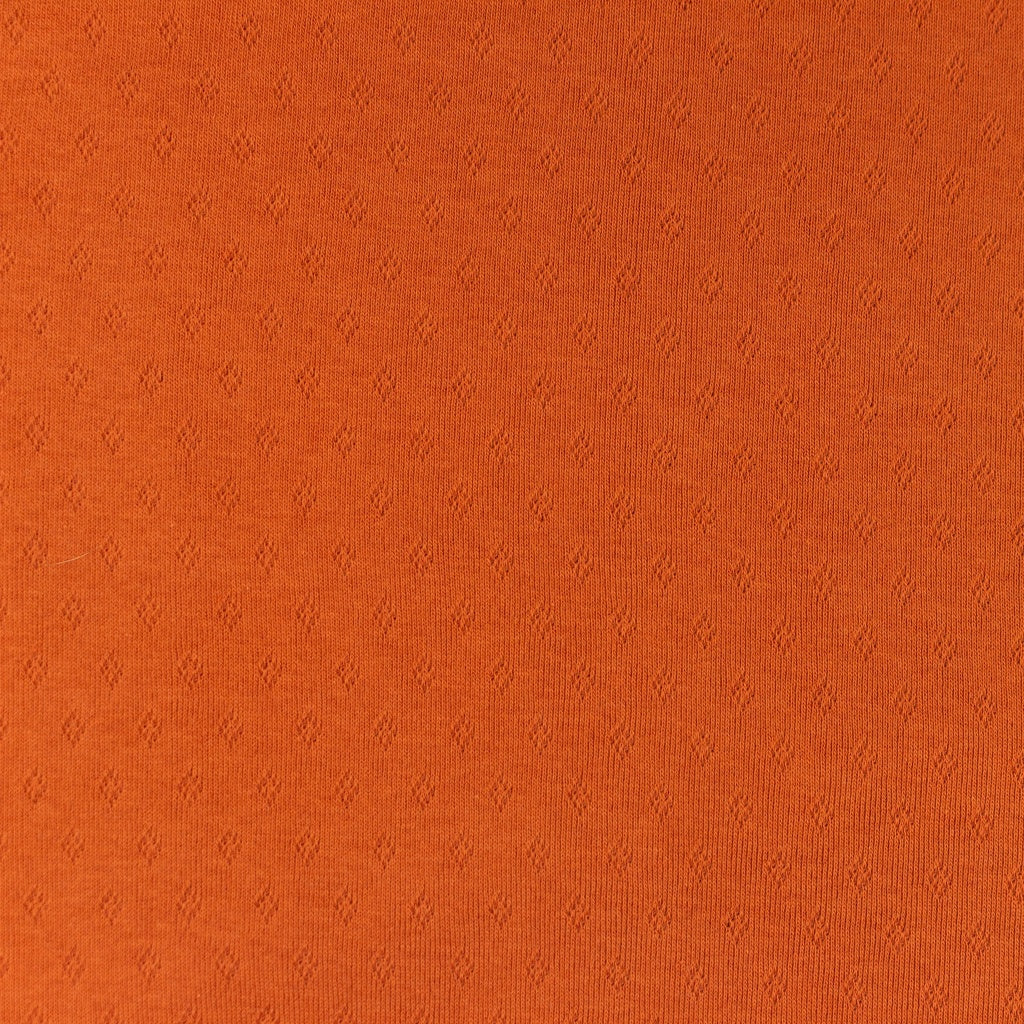 Tissu Jersey Coton Ajouré - Brique