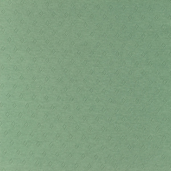 Tissu Jersey Coton Ajouré - Vert Vieux