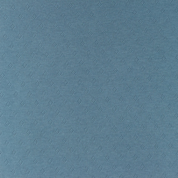 Tissu Jersey Coton Ajouré - Vieux Bleu